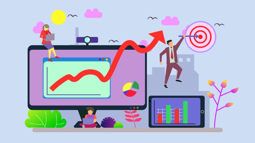 People,,Pie,Chart,,And,Bullish,Arrow,Illustration,Concept,,Suitable,For