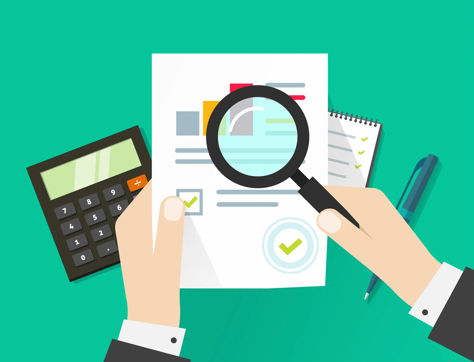 Paper,Sheet,,Hands,,Magnifier,,Paperwork,,Consultant,,Business,Adviser,Financial,Audit,