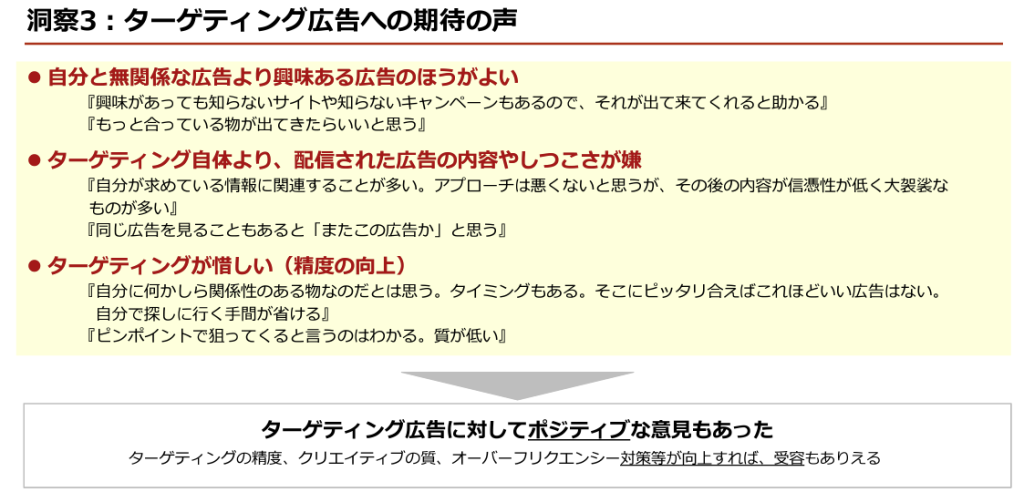 「2020年インターネット広告に関するユーザー意識調査(定性)」調査結果からの示唆