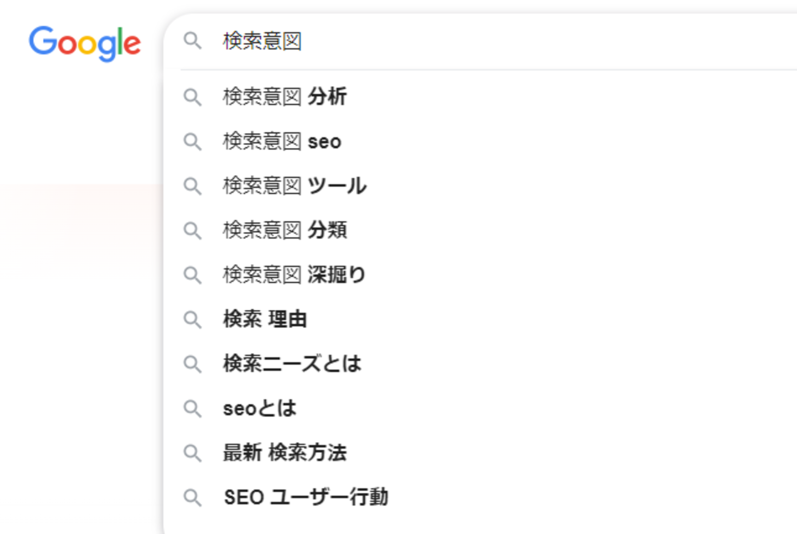 グーグル検索結果 検索意図